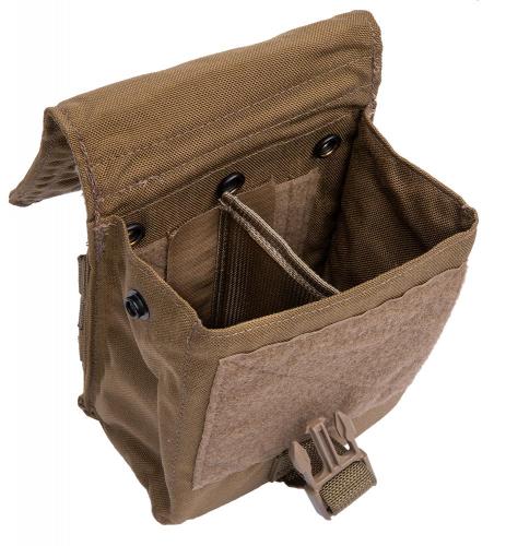Eagle Industries FSBE M-60 Ammo Pouch, Coyote Brown, surplus. Stiff divider with flexible mounting options.